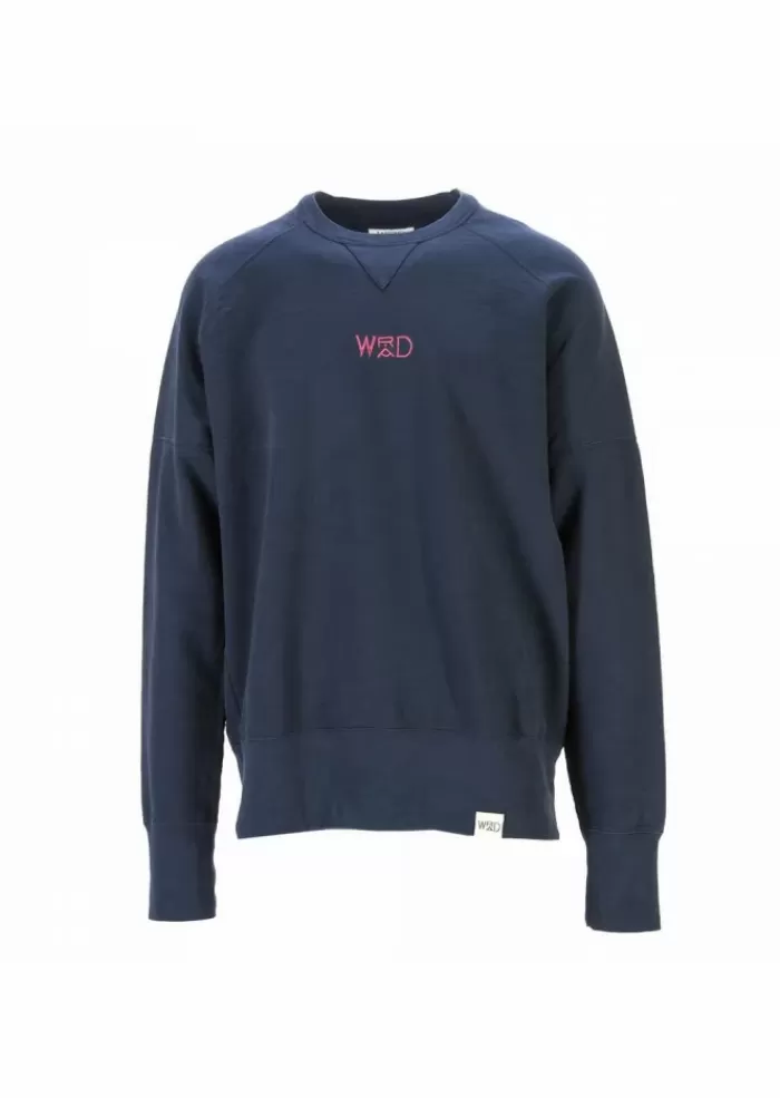 Discount Abbigliamento Unisex Felpa 100% Cotone Organico Navy Blu Felpe