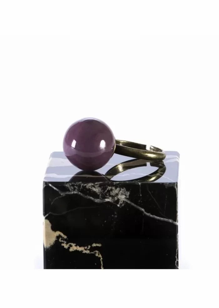 Discount Accessori Donna Anello Fatto A Mano Biglia In Ceramica Lilla Anelli