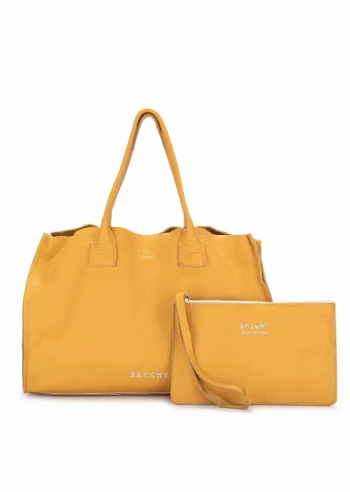 Online Bagghy | Borsa A Mano Pelle Giallo Senape Borse A Mano