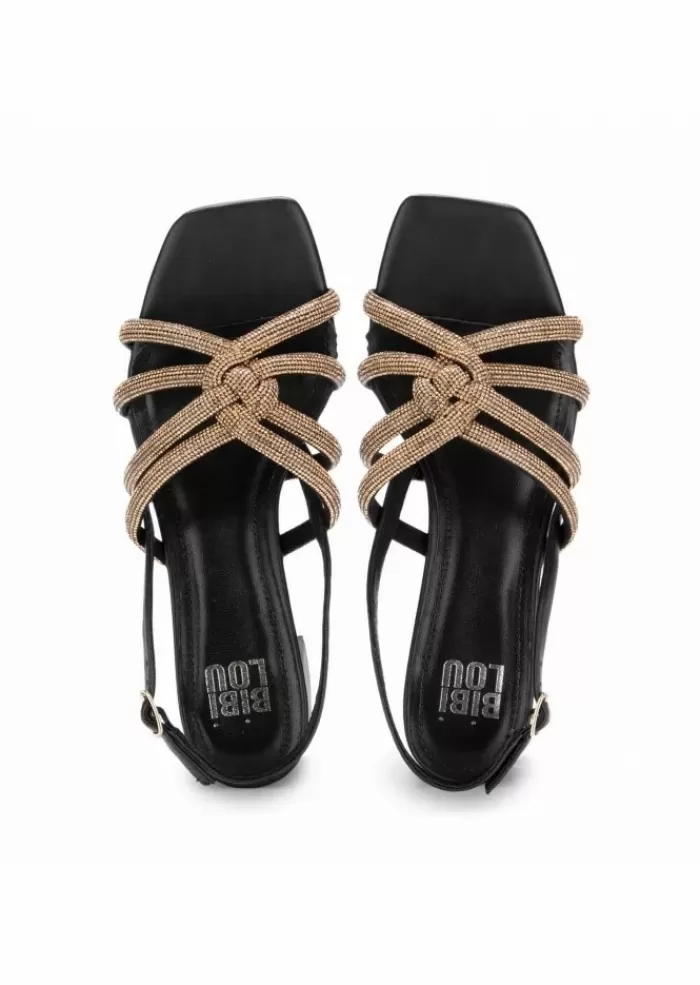 Outlet | Sandali Con Tacco Callie Strass Oro Nero Sandali