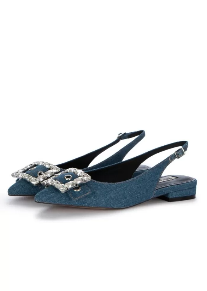 Outlet | Slingback Brillanti Blu Jeans Sandali