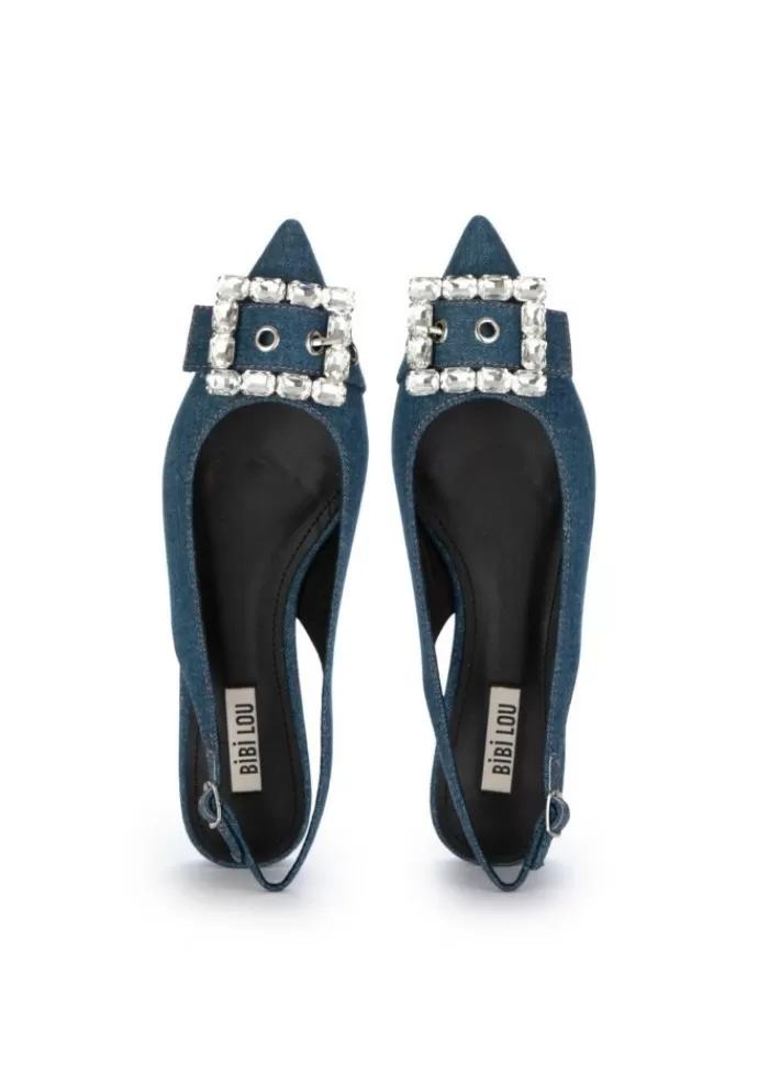 Outlet | Slingback Brillanti Blu Jeans Sandali