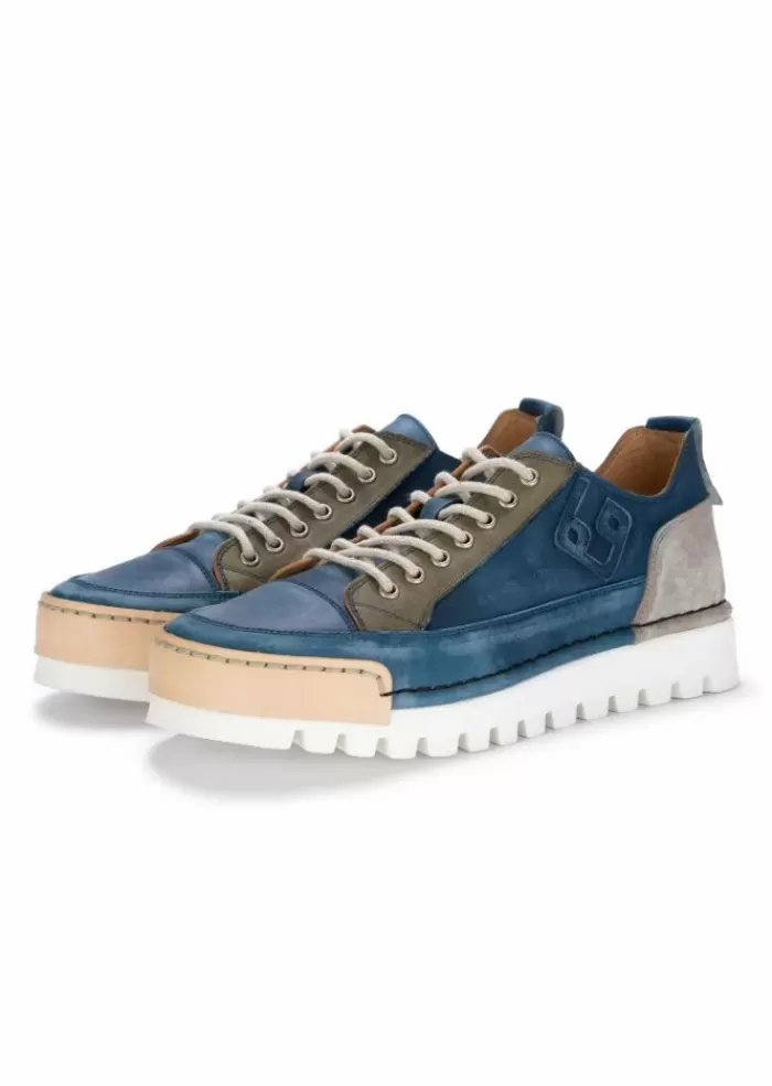 Clearance | Sneakers La Patch Pelle Blu Jeans Sneakers