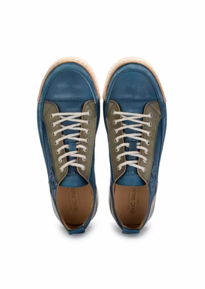 Clearance | Sneakers La Patch Pelle Blu Jeans Sneakers