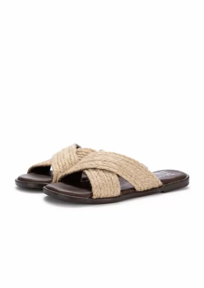 Hot | Sandali Corda Pelle Beige Sandali