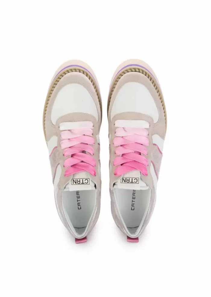 New | Sneakers Cipria Pelle Rosa Bianco Sneakers