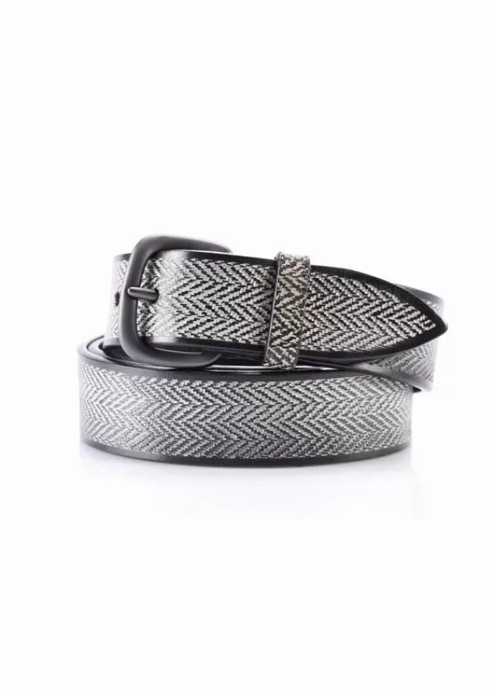 Clearance Cintura Uomo | U0 7548 Tweed Color Bianco Cinture