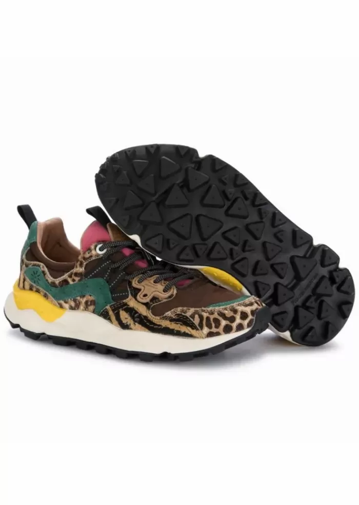Hot | Sneakers Yamano 3 Pony Hair Marrone Multicolore Stivali