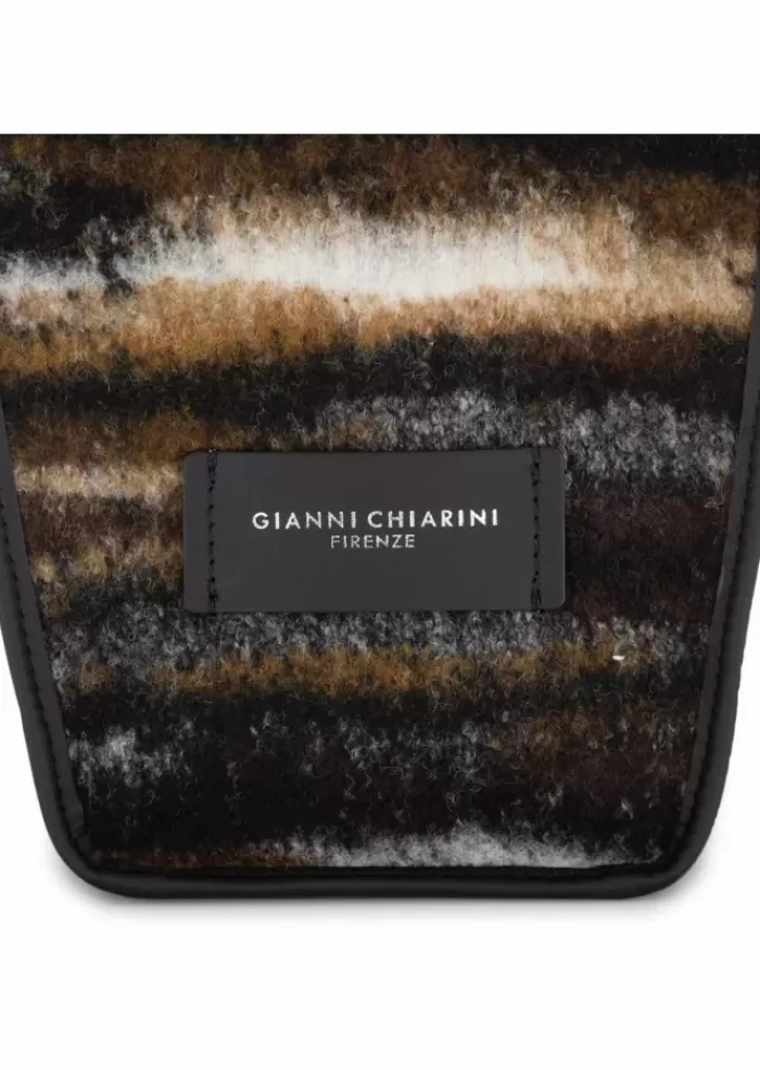 Outlet | Borsa A Spalla Jacquard Marcella Marrone Nero Borse A Spalla