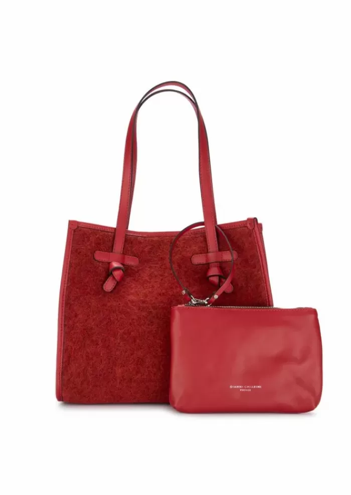 Store | Borsa Shopper Marcella Furry Rosso Borse A Spalla