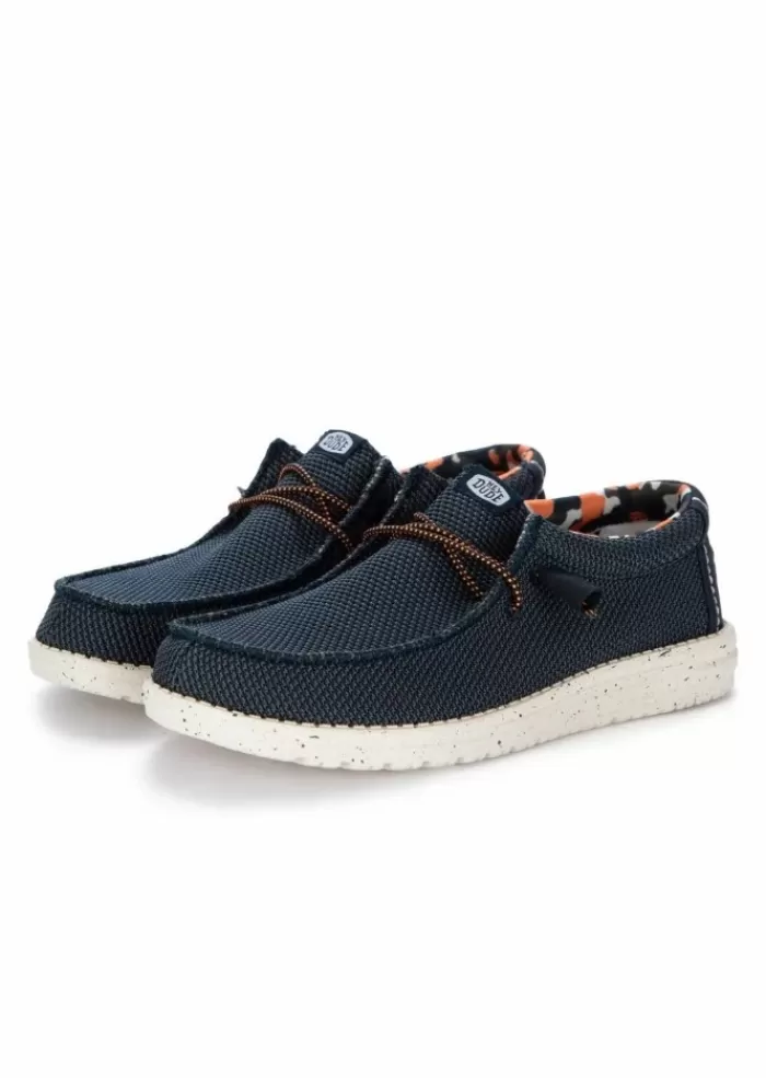 Sale Hey Dude | Scarpe Basse Wally Sox Stitch Blu Sneakers