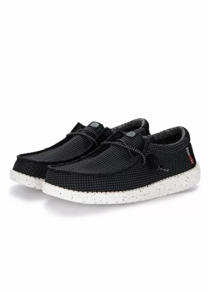 Best Sale Hey Dude | Scarpe Basse Wally Sport Mesh Nero Sneakers