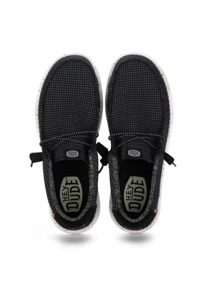 Best Sale Hey Dude | Scarpe Basse Wally Sport Mesh Nero Sneakers