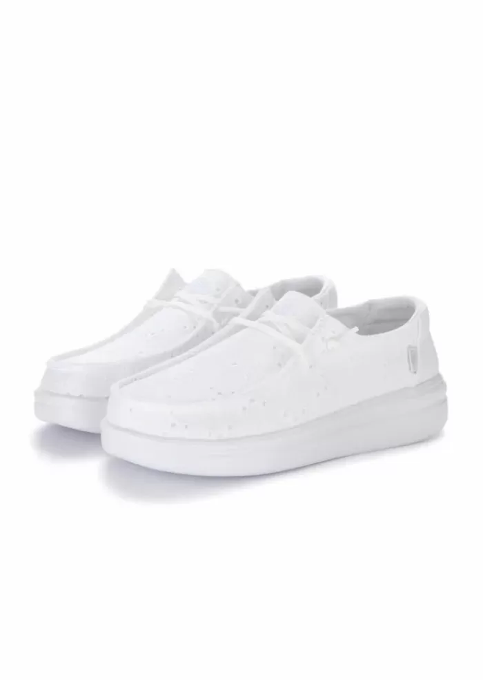 Discount Hey Dude | Scarpe Basse Wendy Rise Eyelet Bianco Sneakers