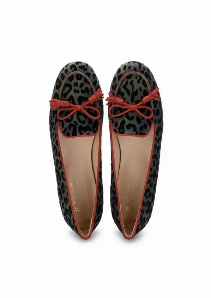 Clearance | Mocassini Donna Con Fiocco Rosso Amalfi-Brick Verde Mocassini