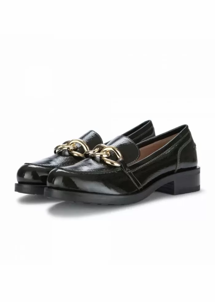 Sale | Scarpe Basse Vernice Finish Con Staffe Verde Scarpe Basse