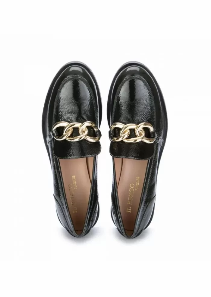 Sale | Scarpe Basse Vernice Finish Con Staffe Verde Scarpe Basse