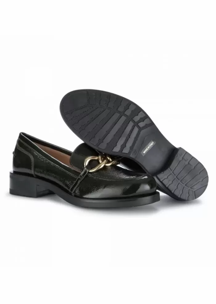 Sale | Scarpe Basse Vernice Finish Con Staffe Verde Scarpe Basse