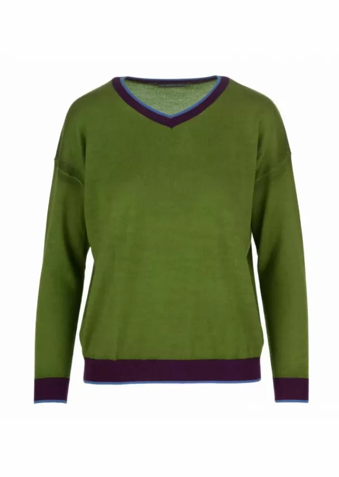 Hot | Maglioncino Lana Merino Verde Maglieria