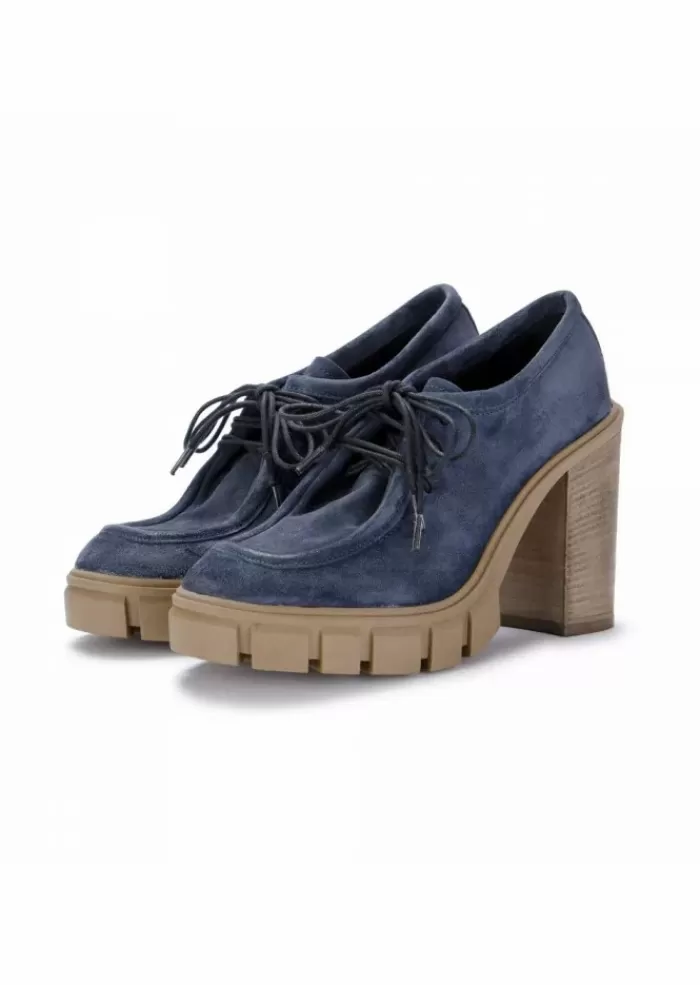 Hot | Scarpe Tacco In Pelle Scamosciata Blu Tacco