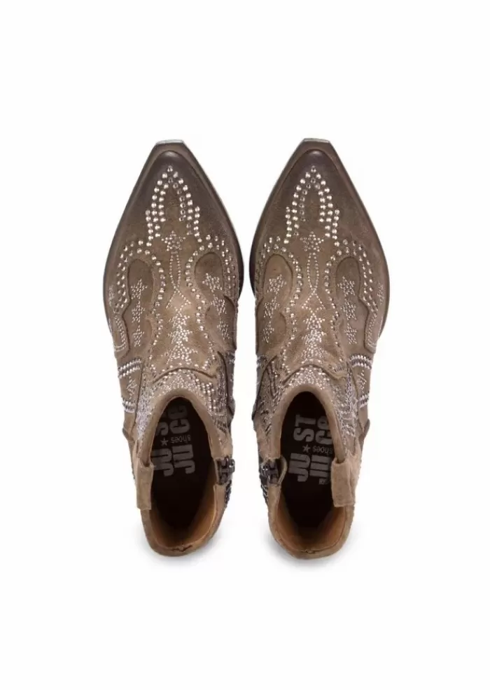 Flash Sale | Stivaletti Western Camoscio Strass Marrone Stivali