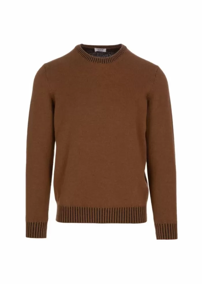 Flash Sale | Maglione Girocollo Lana Merino Marrone Maglieria