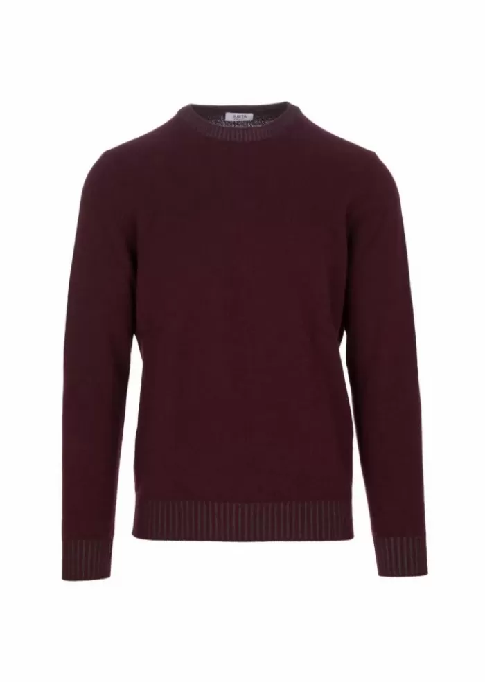 Clearance | Maglione Gova Lana Merino Bordeaux Maglieria