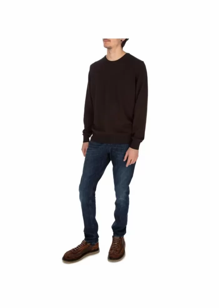 Best | Maglione Leggero Lana Merino Marrone Scuro Maglieria