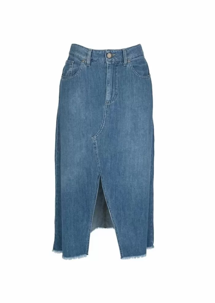 Hot | Gonna Midi Denim Blu Gonne