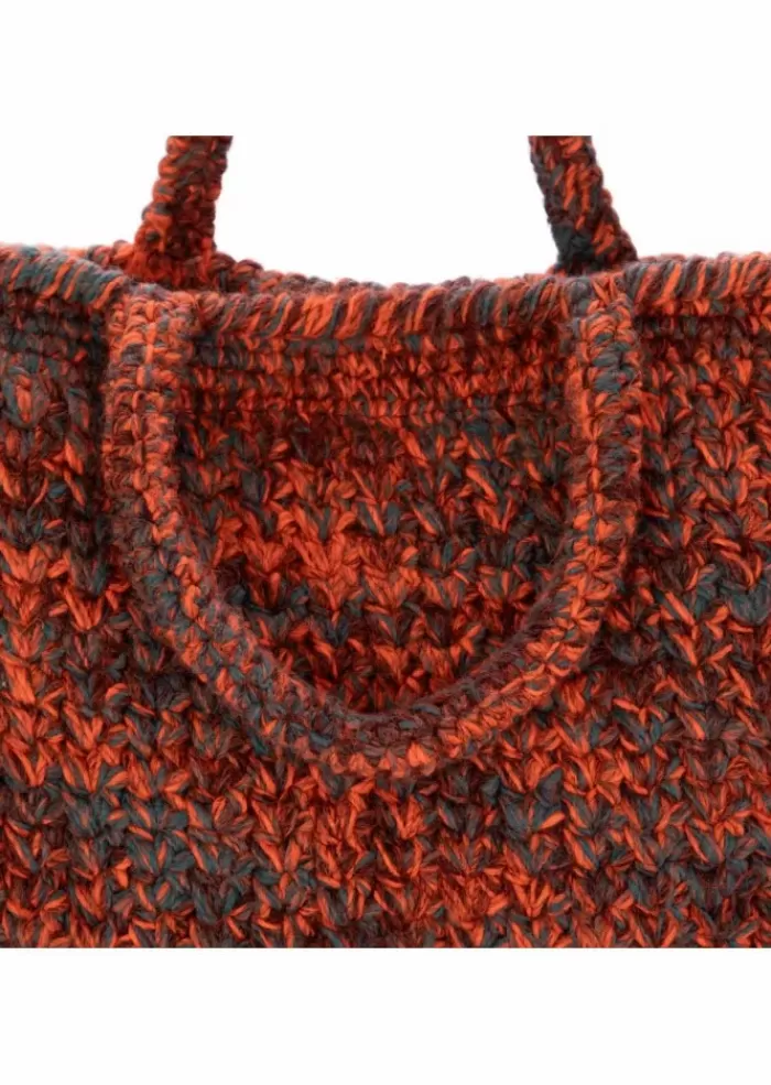 New | Borsa Shopper Svezia Arancione Azzurro Marrone Borse A Spalla