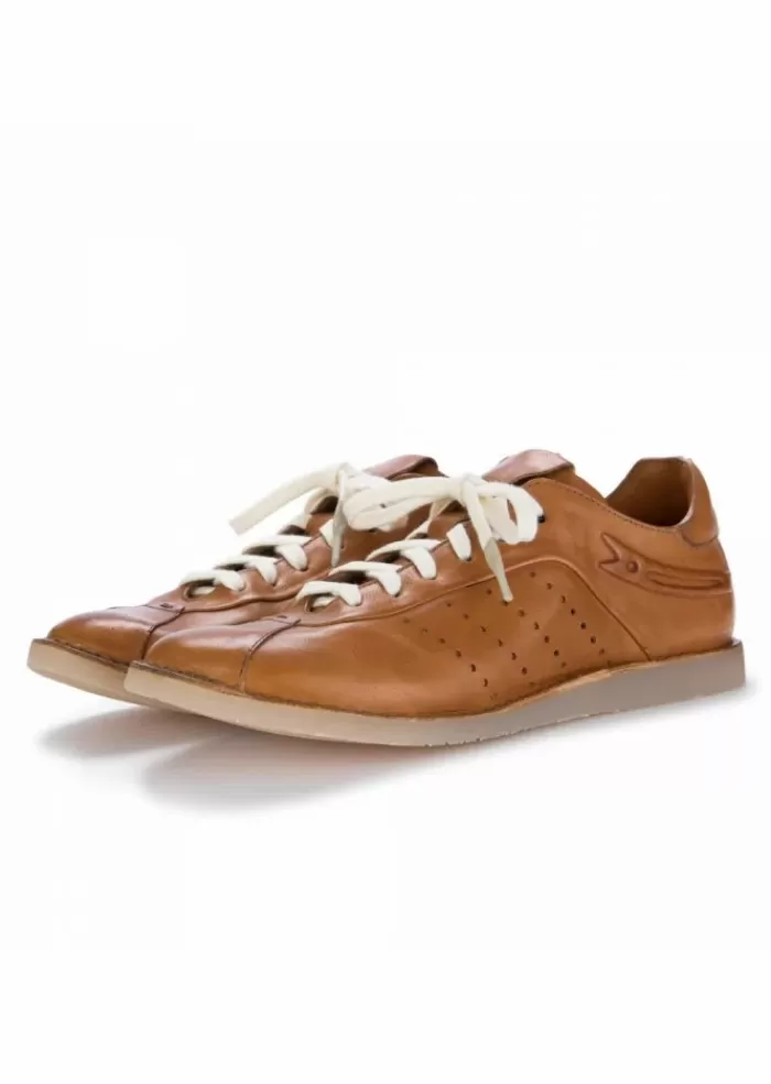 Clearance | Sneakers In Pelle Maky Marrone Cognac Sneakers