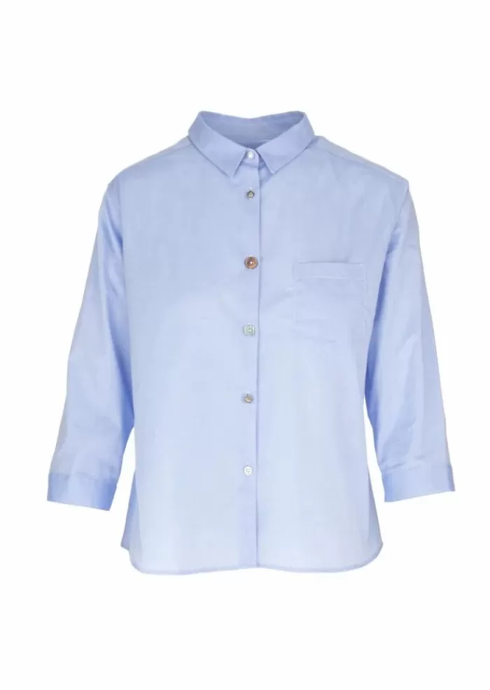 Discount Liberty Rose | Camicia Cotone Azzurro Camicie