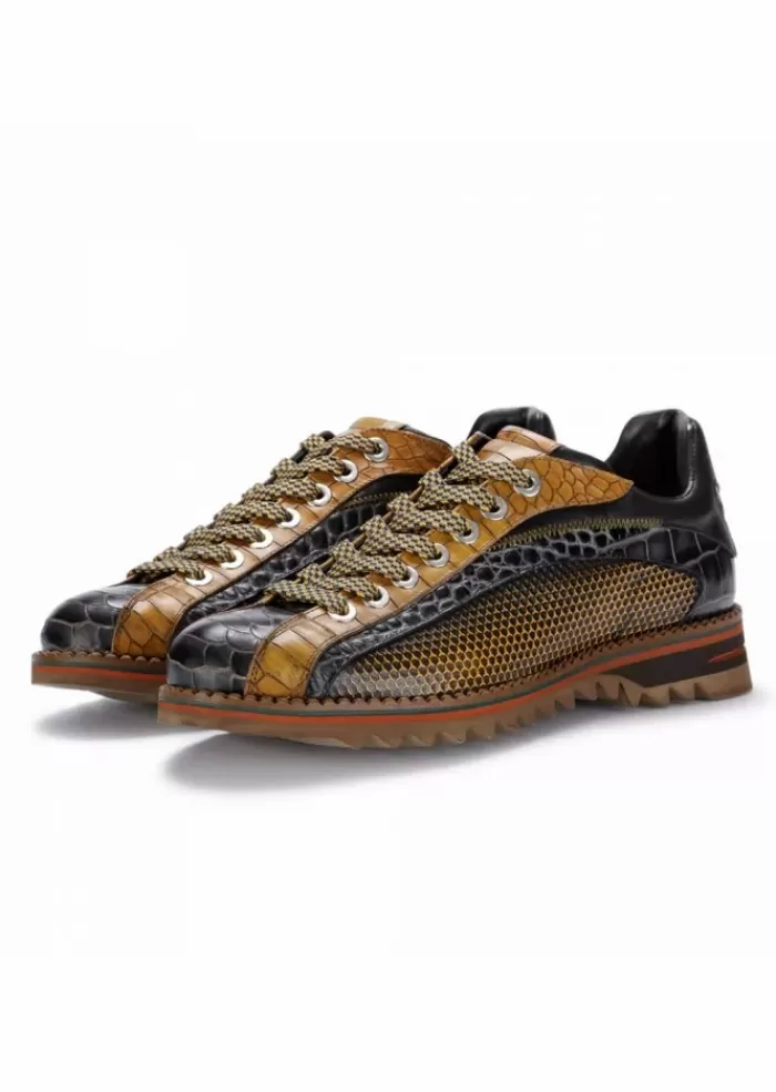 Hot | Scarpe Allacciate Drillo Pelle Multicolore Allacciate