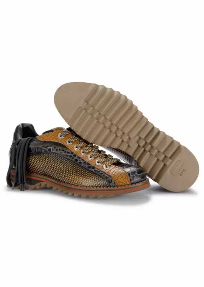 Hot | Scarpe Allacciate Drillo Pelle Multicolore Allacciate