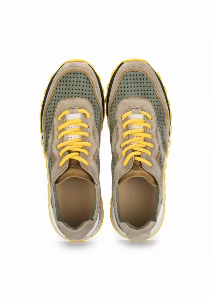 Hot | Sneakers Reverse Sand Verde Pelle Sneakers