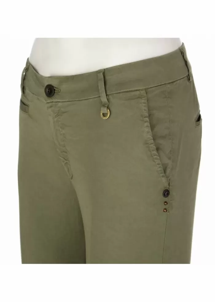 Discount Mason'S | Pantaloni Jaqueline Capri Tencel Verde Pantaloni