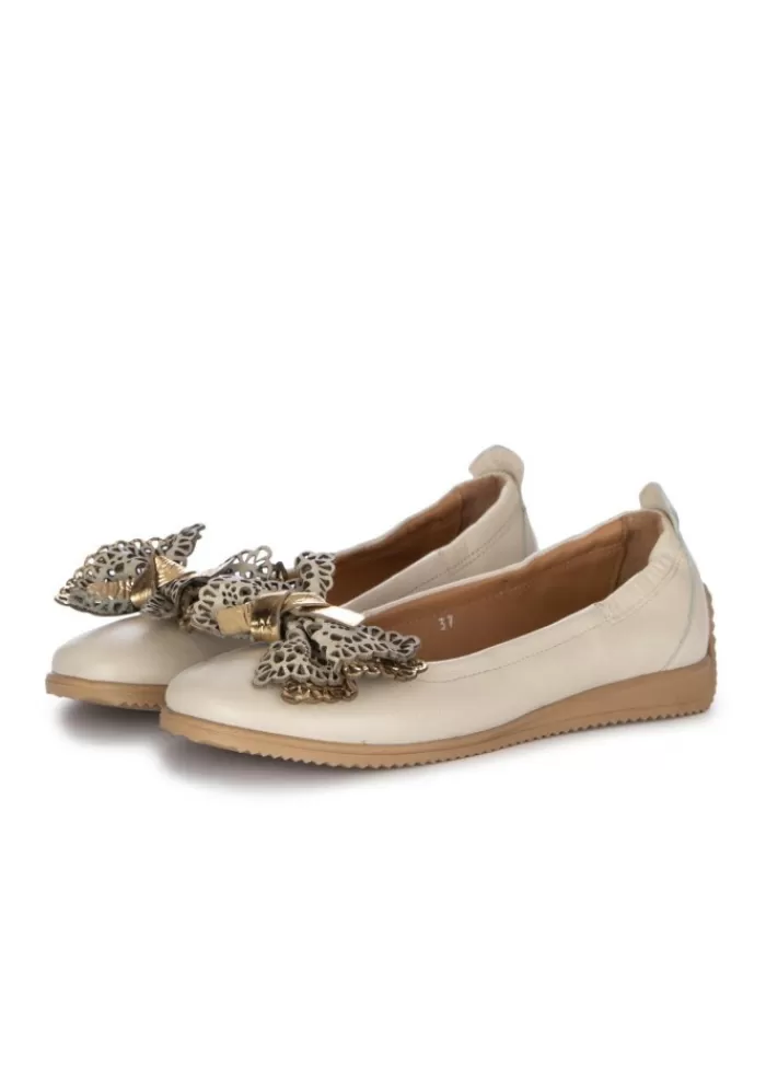 Cheap | Ballerine Fiocco Beige Oro Sandali