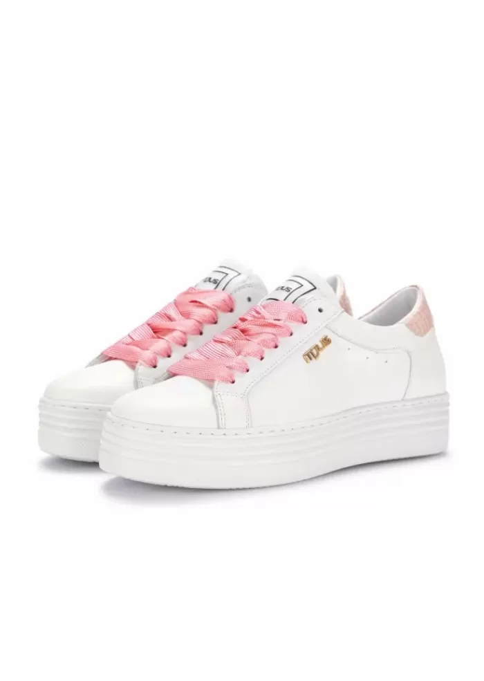 Clearance | Sneakers Platform Pelle Bianco Rosa Sneakers