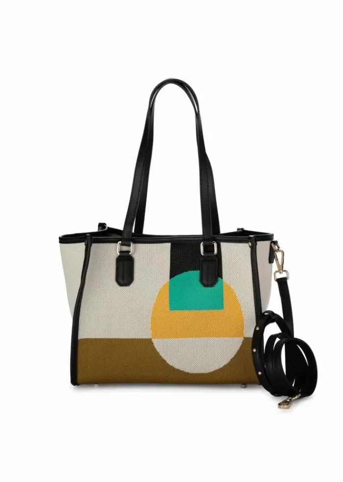 Store | Borsa A Spalla Bauhaus Bianco Marrone Giallo Tracolle