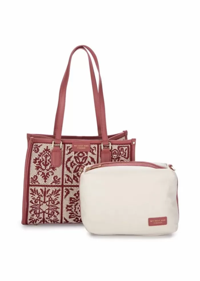 Outlet | Borsa A Spalla Lisbona Mineral Rosso Bianco Tracolle