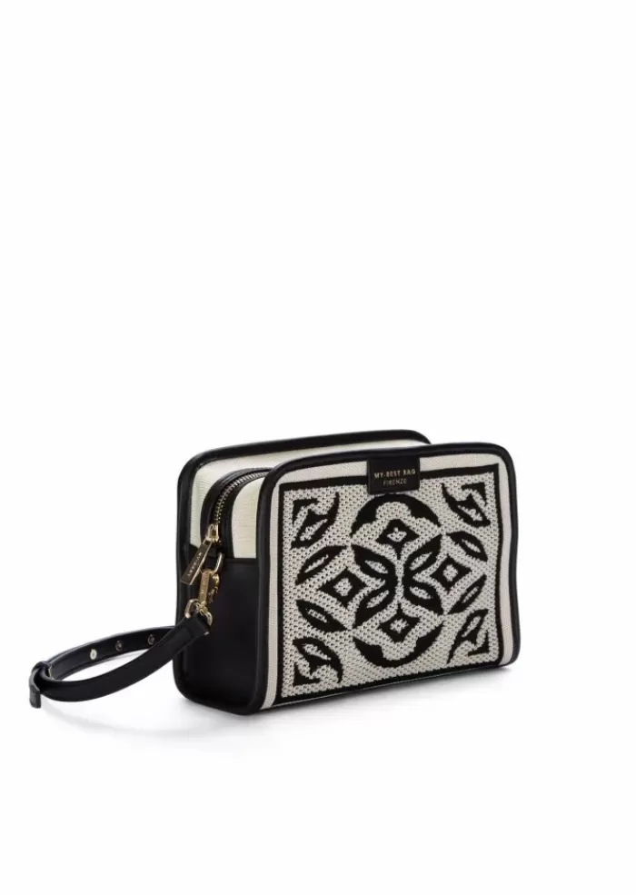 Outlet | Borsa A Tracolla Lisbona Nero Bianco Tracolle
