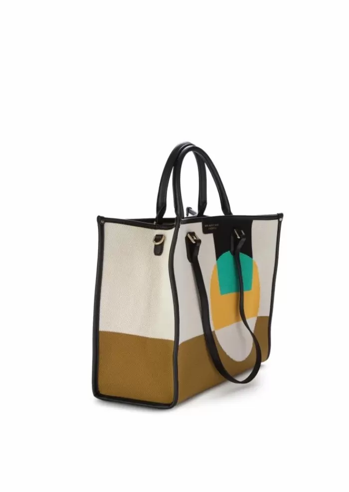 Cheap | Borsa Shopper Bauhaus Bianco Marrone Giallo Tracolle