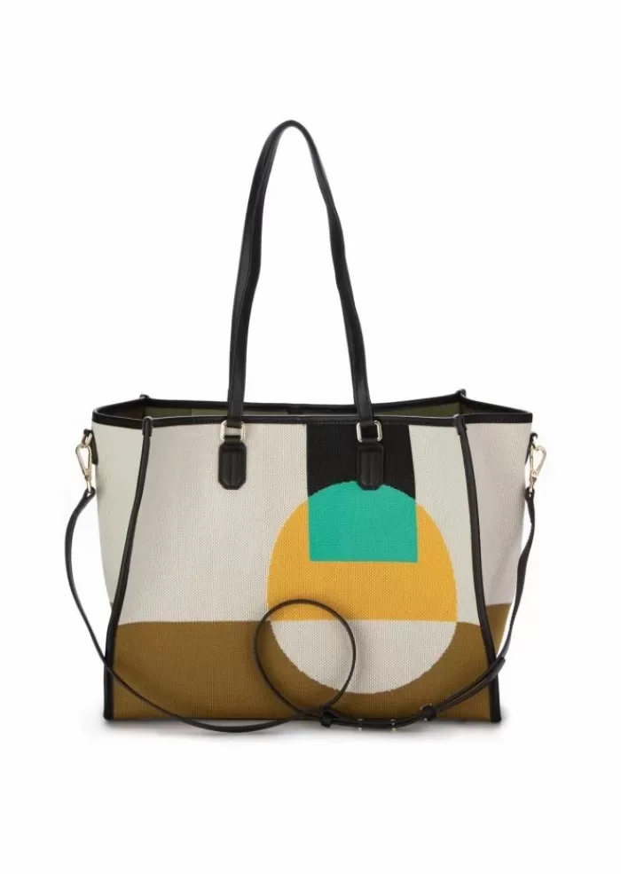 Cheap | Borsa Shopper Bauhaus Bianco Marrone Giallo Tracolle