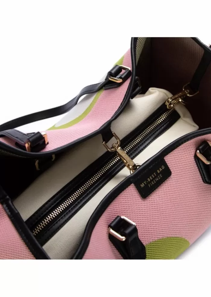 Fashion | Borsa Shopper Bauhaus Rosa Bianco Tracolle