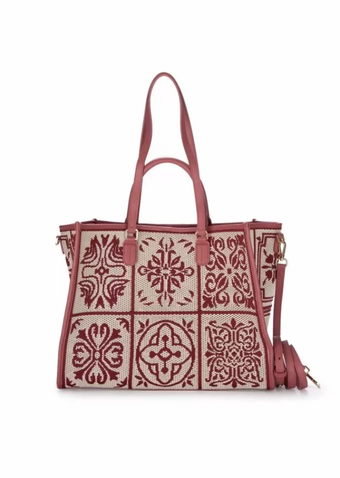 Cheap | Borsa Shopper Lisbona Mineral Rosso Bianco Tracolle
