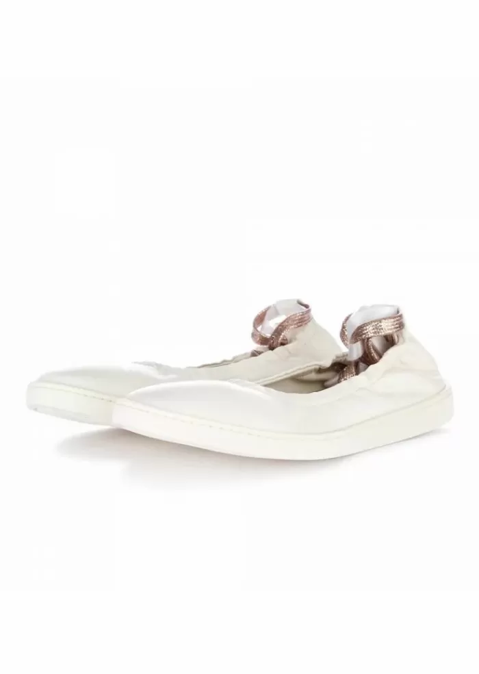 Best Sale | Ballerine Con Lacci Removibili Calf Bianco Ballerine