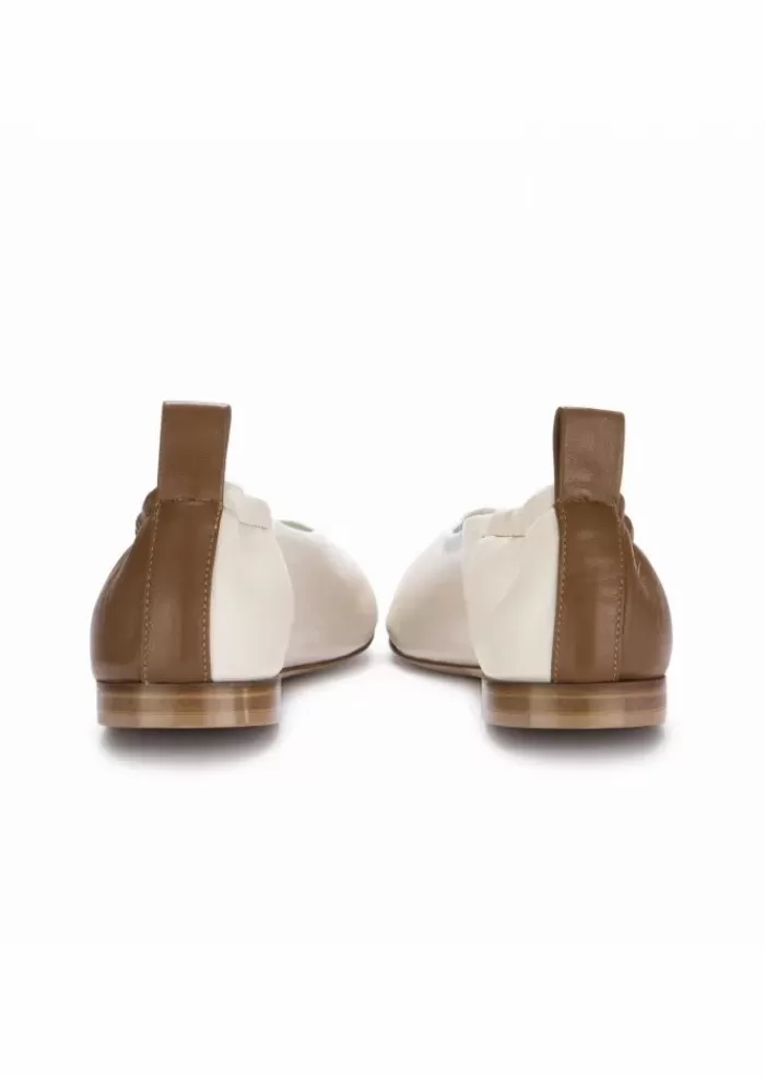 New Oronero | Ballerine Pelle Bicolore Marrone Bianco Ballerine