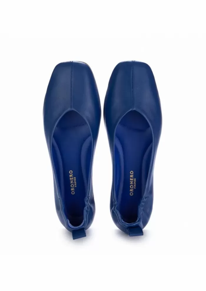 Shop Oronero | Ballerine Pelle Blu Cobalto Ballerine