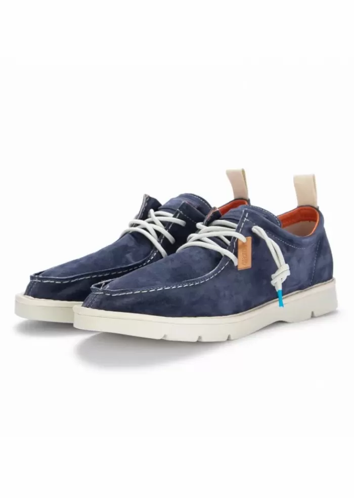 Shop | Scarpe Allacciate Camoscio Blu Allacciate