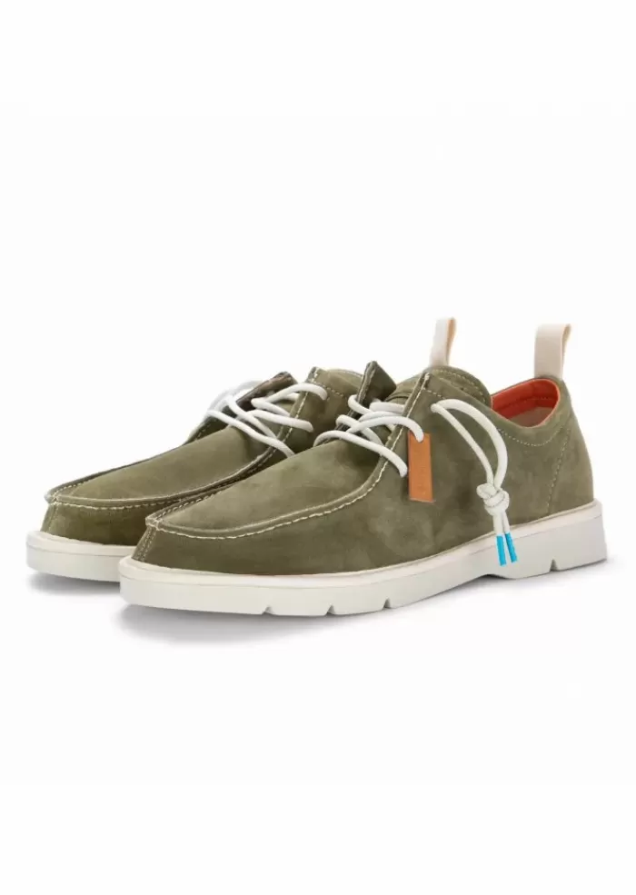 Outlet | Scarpe Allacciate Camoscio Verde Salvia Allacciate